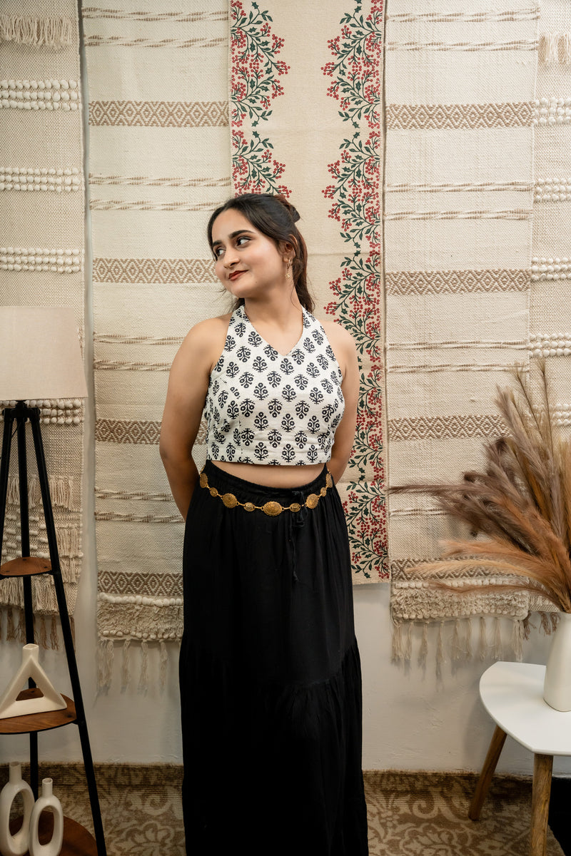 Mogra Halter Corset Crop Top