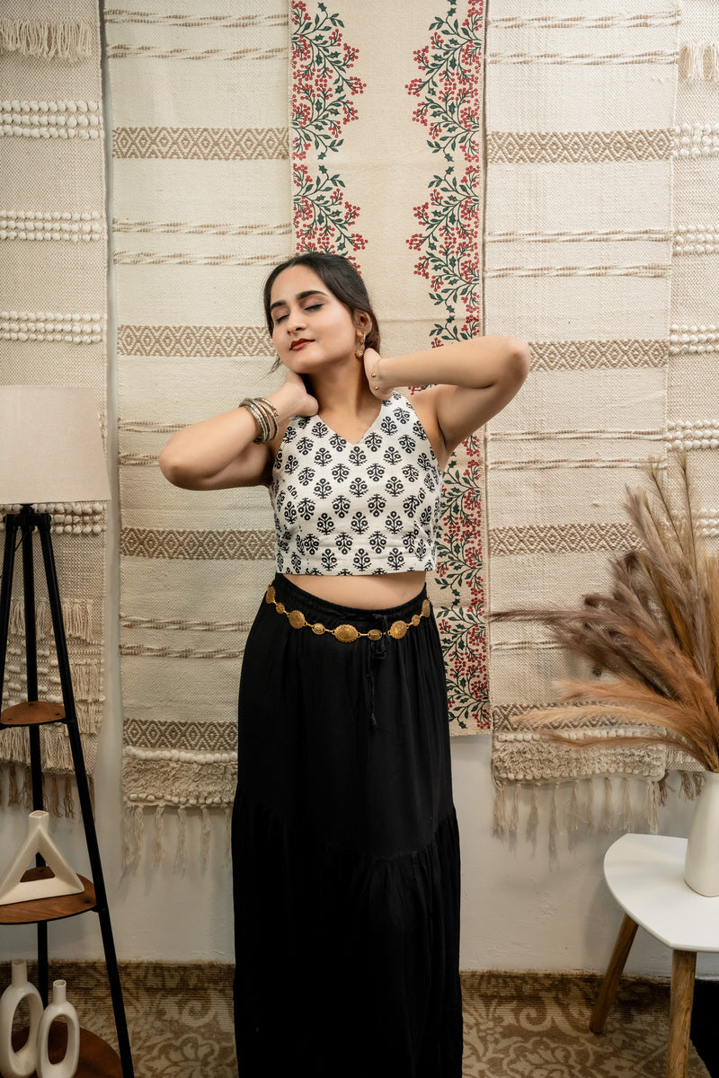 Mogra Halter Corset Crop Top