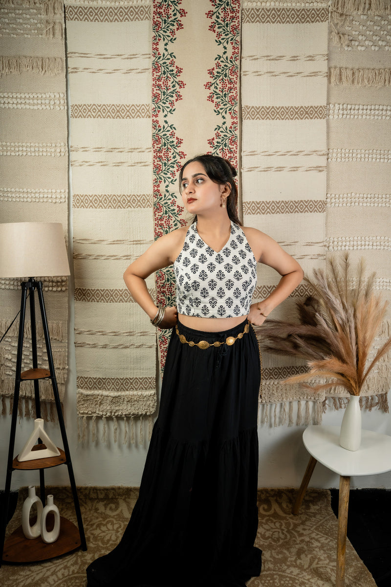 Mogra Halter Corset Crop Top