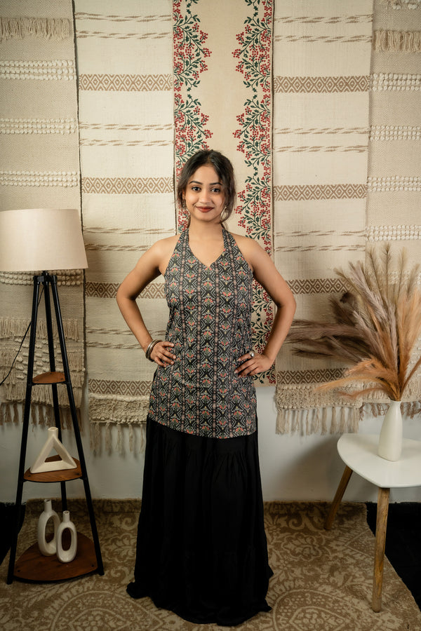 Tanirika Halter Corset Top Black