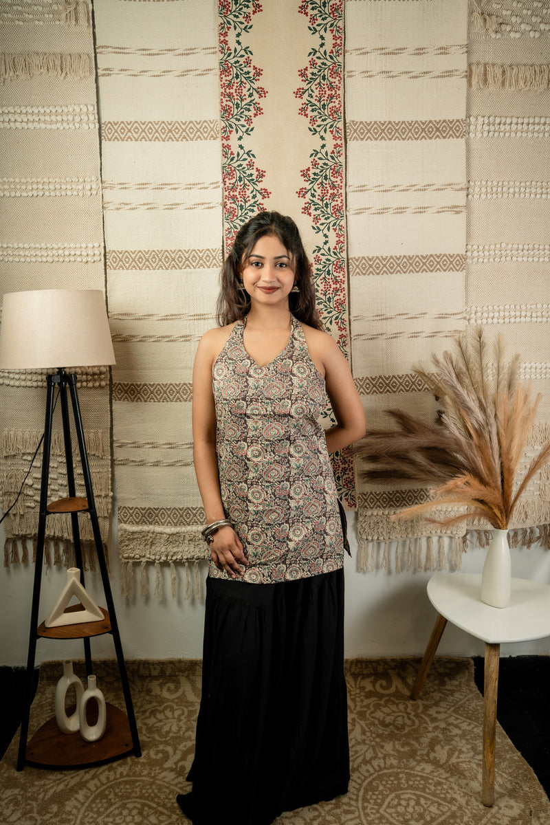 Padmika Halter Corset Top Maroon