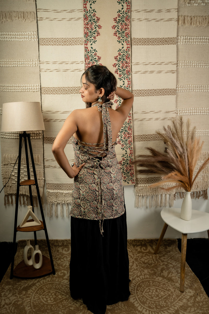 Padmika Halter Corset Top Maroon