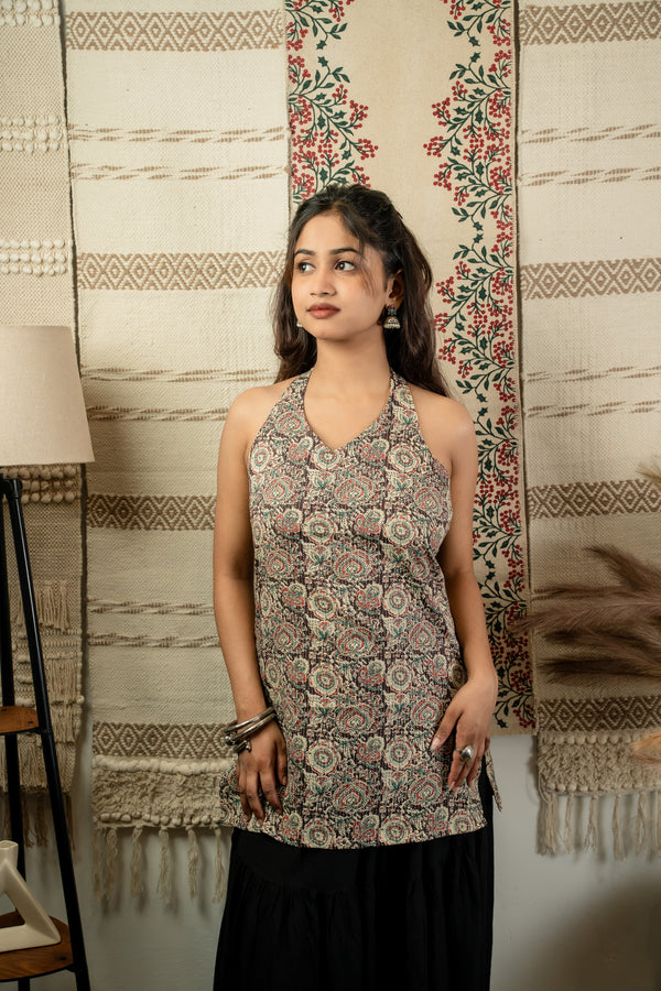 Padmika Halter Corset Top Maroon