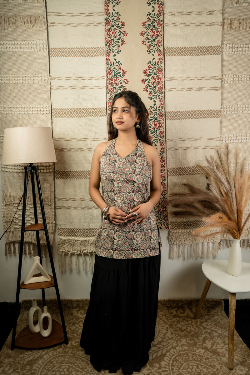 Padmika Halter Corset Top Maroon