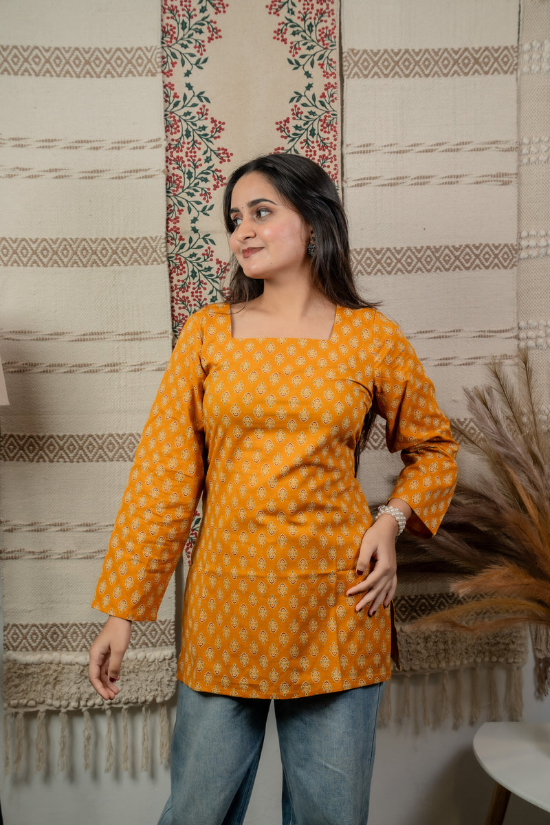 Veerja Mustard Back-Tie Kurti